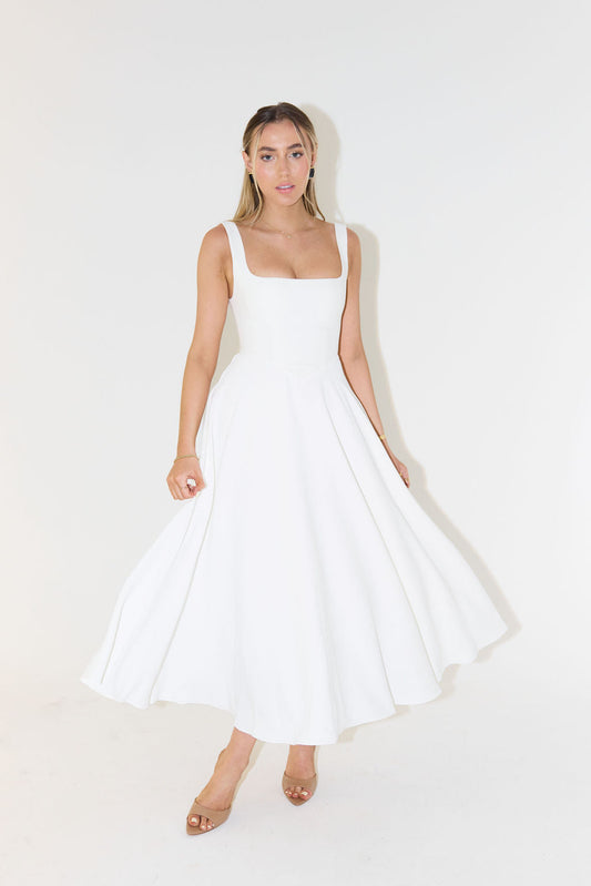 Filine - Dames midi-jurk met getailleerde taille