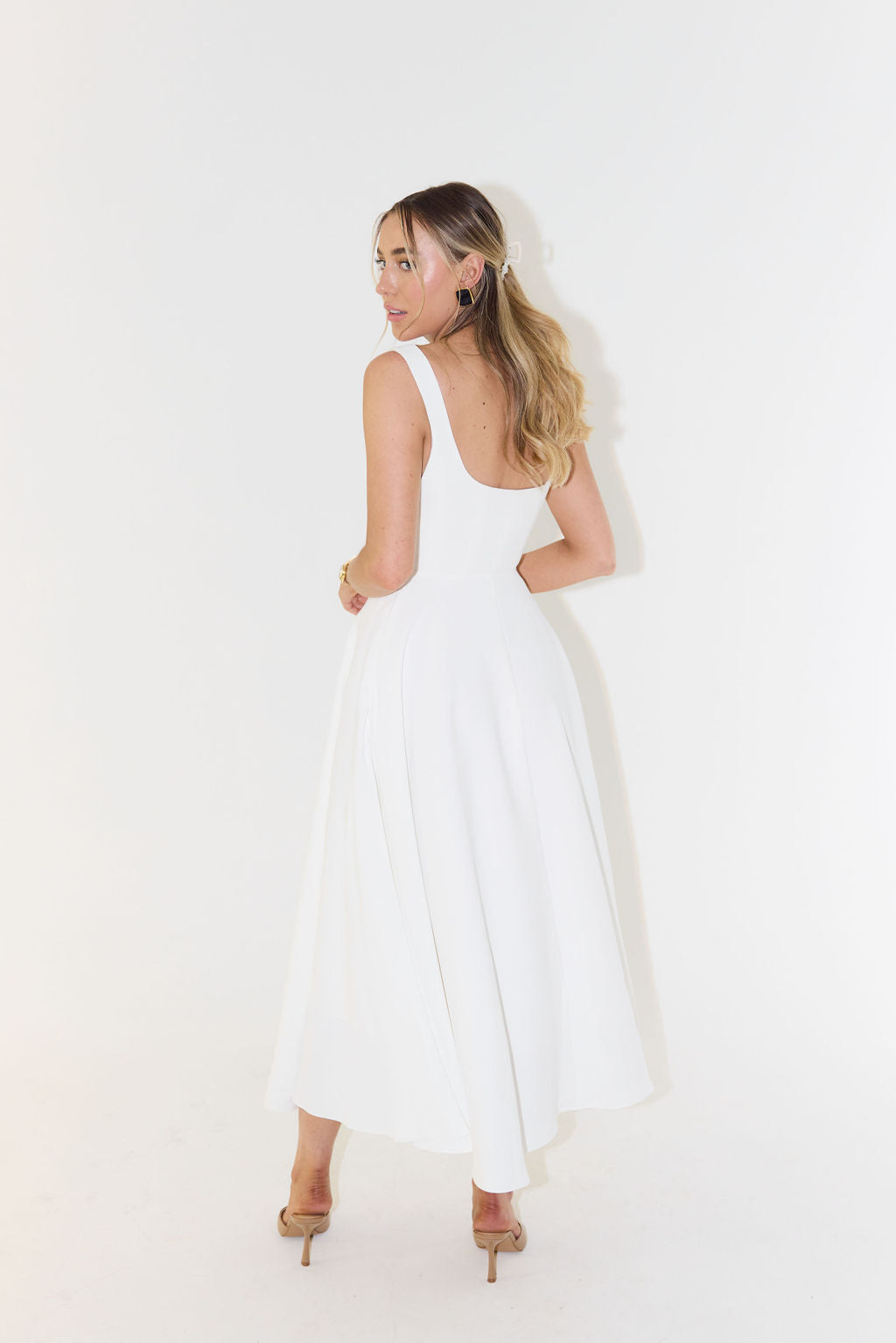 Filine - Dames midi-jurk met getailleerde taille