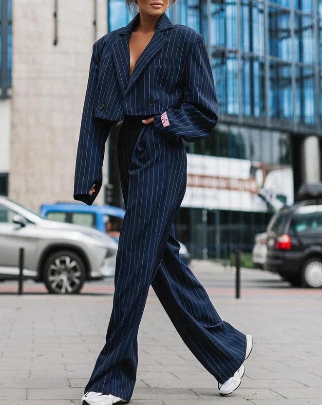 Hadja - gestreept business set blazer en broek