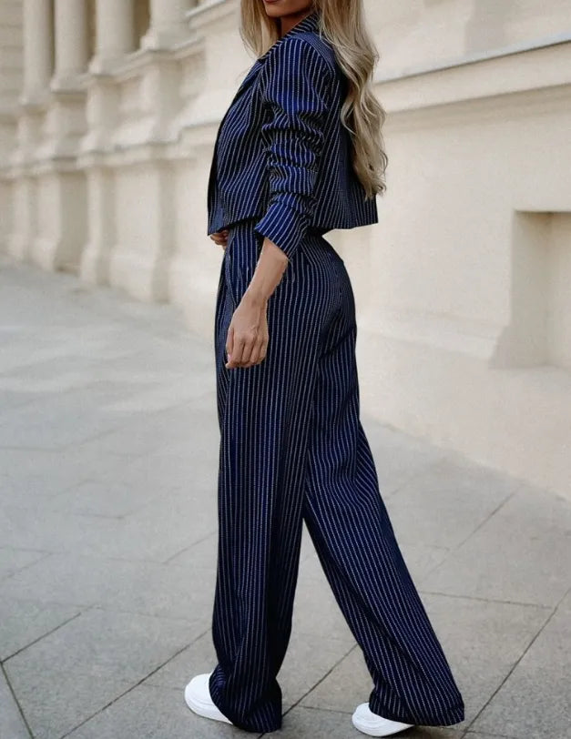 Hadja - gestreept business set blazer en broek