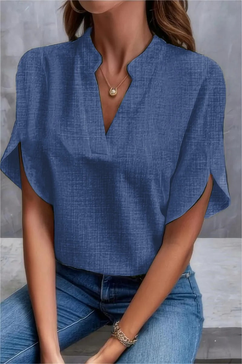 Jannette - Zomerse Dames Blouse met V-Hals