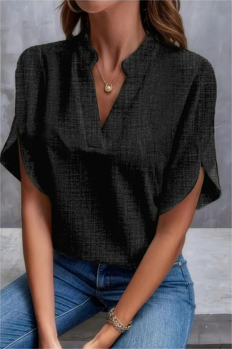 Jannette - Zomerse Dames Blouse met V-Hals