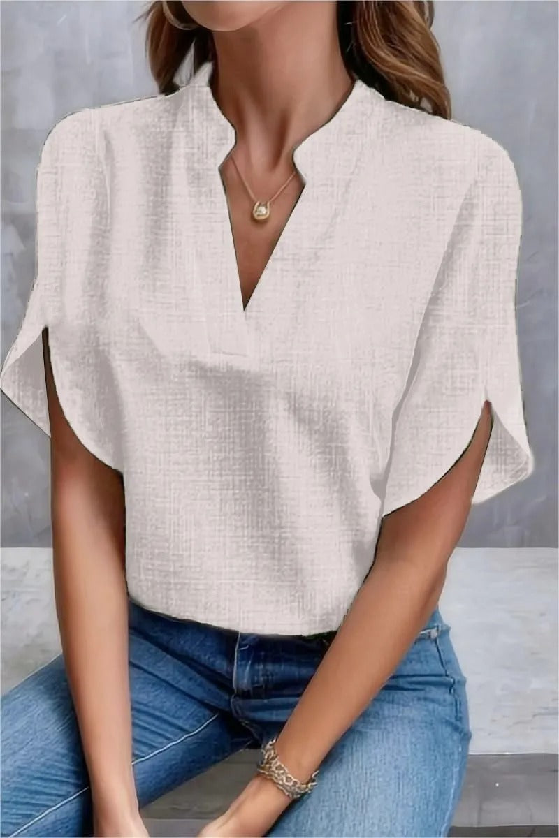 Jannette - Zomerse Dames Blouse met V-Hals