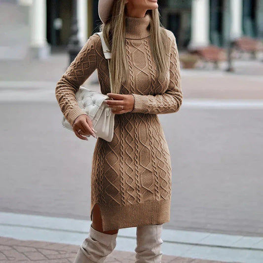 Kiera - Elegante Stijl Lange Mouwen Gebreide Midi