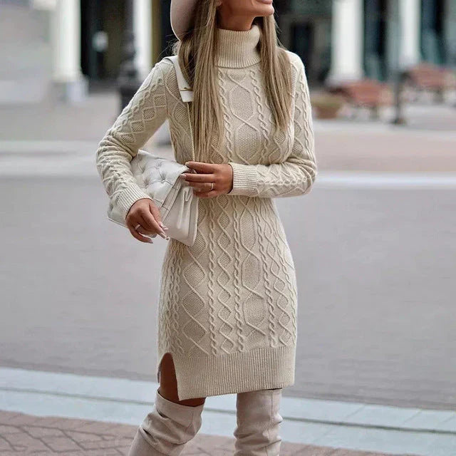 Kiera - Elegante Stijl Lange Mouwen Gebreide Midi