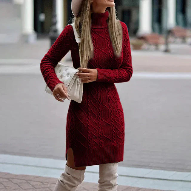 Kiera - Elegante Stijl Lange Mouwen Gebreide Midi