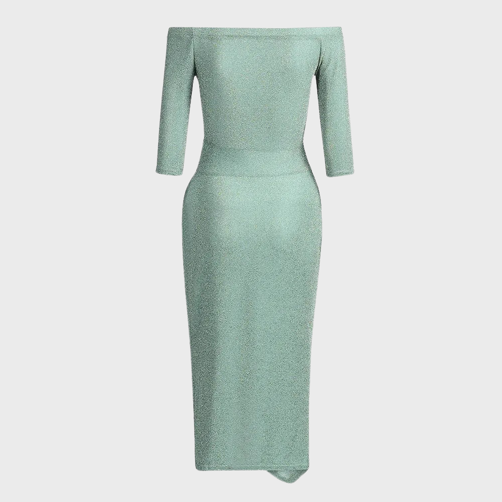 Lenka - glitter jurk met split