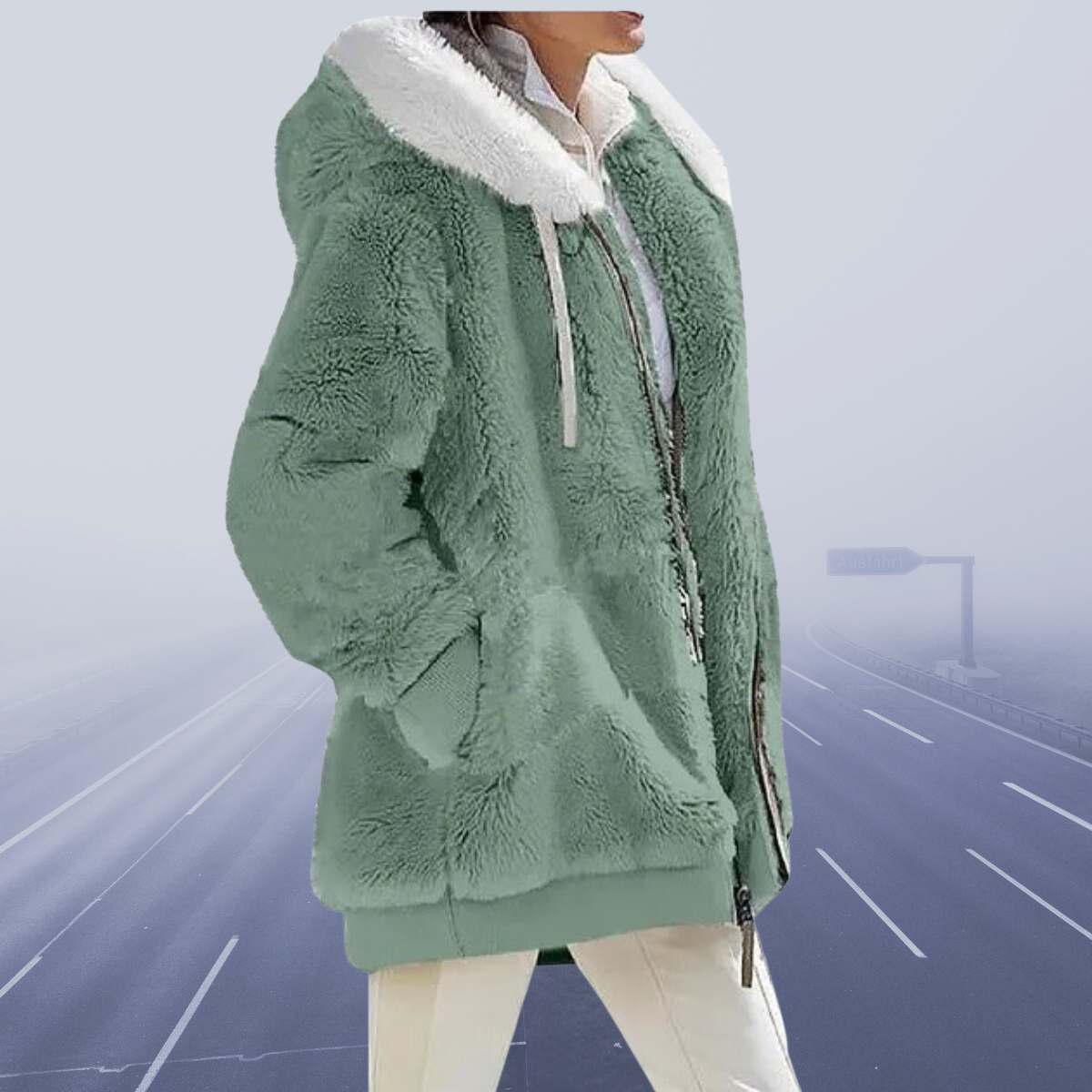 Leuntje - Casual fleece jas met capuchon