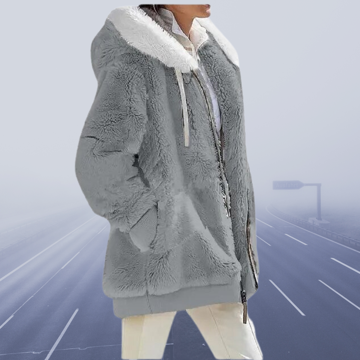Leuntje - Casual fleece jas met capuchon