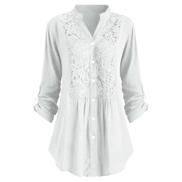 Luiza - Lange blouse met pofmouwen voor dames