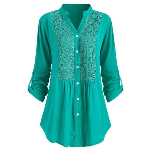 Luiza - Lange blouse met pofmouwen voor dames