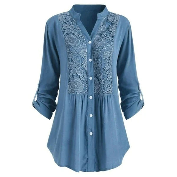 Luiza - Lange blouse met pofmouwen voor dames
