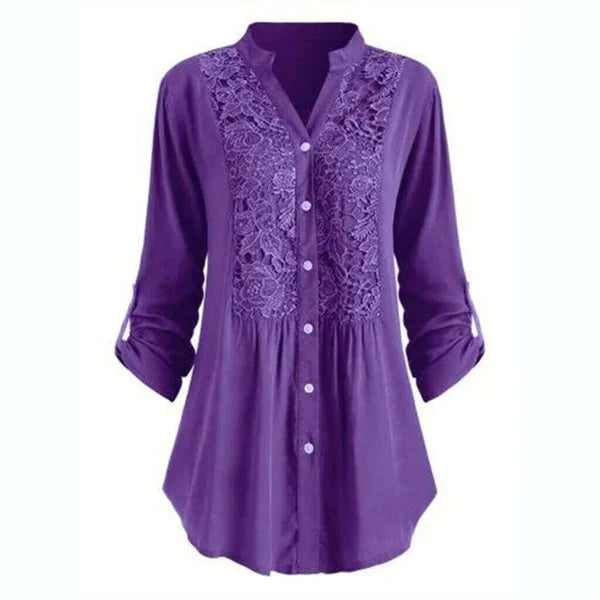 Luiza - Lange blouse met pofmouwen voor dames