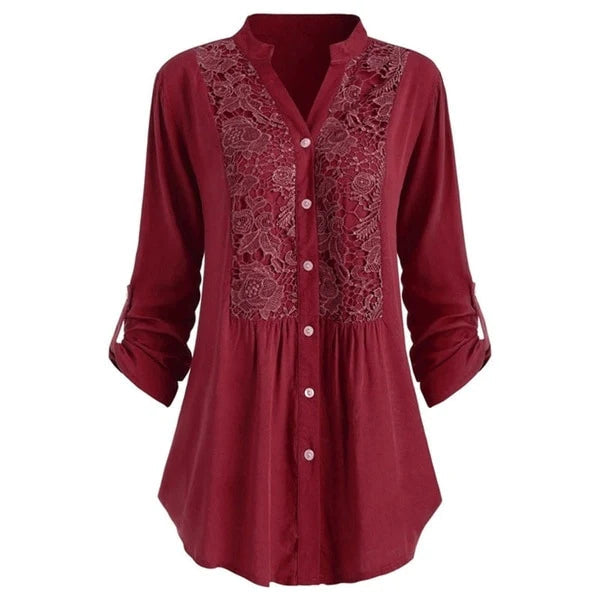 Luiza - Lange blouse met pofmouwen voor dames