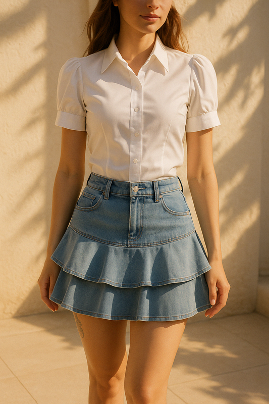 Lumi - Minirok Short Gelaagde Ruches