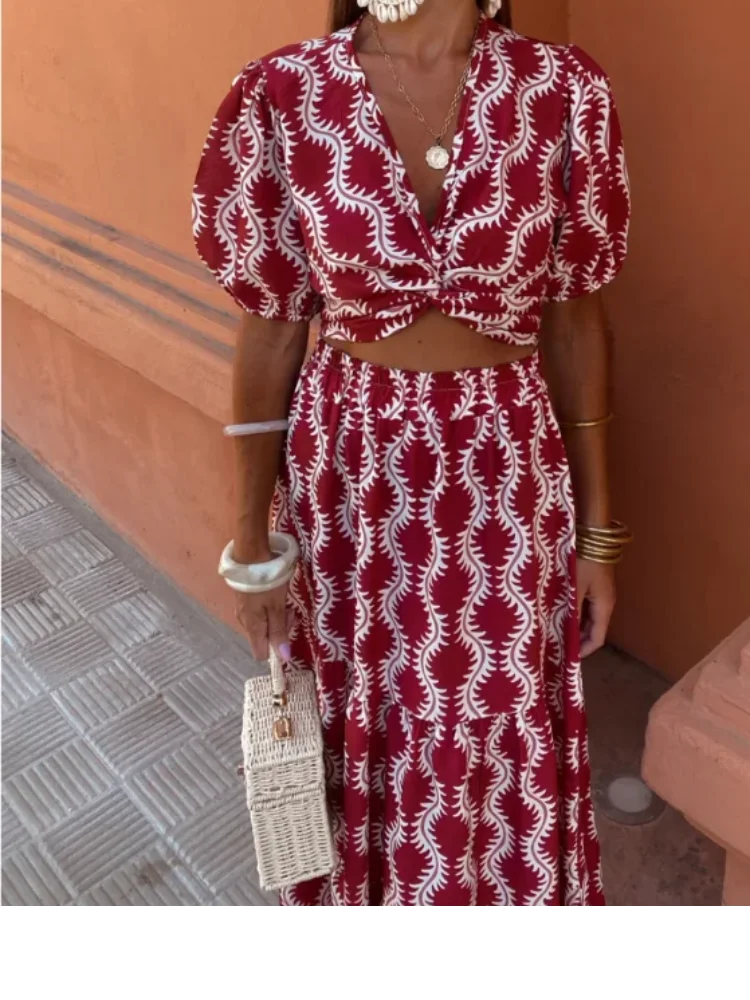 Luna - V-Hals Set met Rok