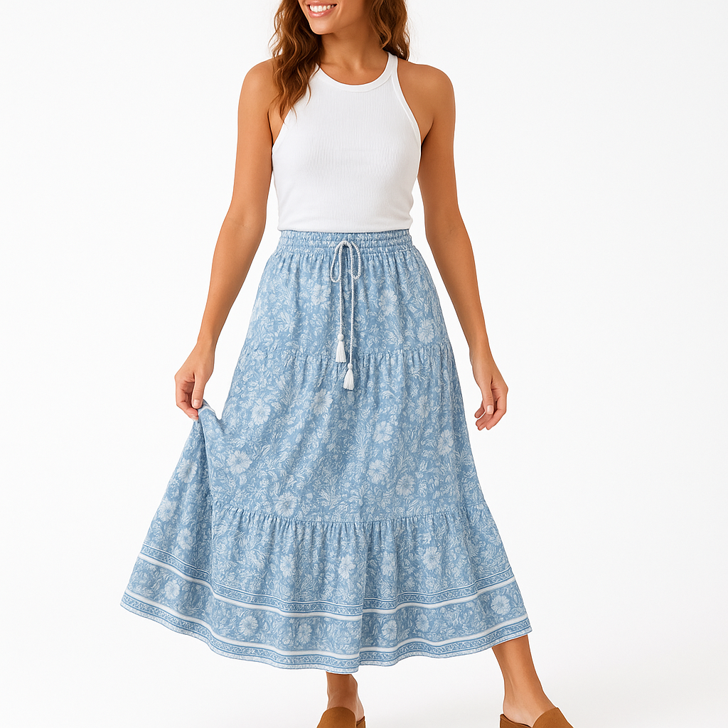 Lyke - A-lijn Rok Maxi Bohemian Bloemenprint