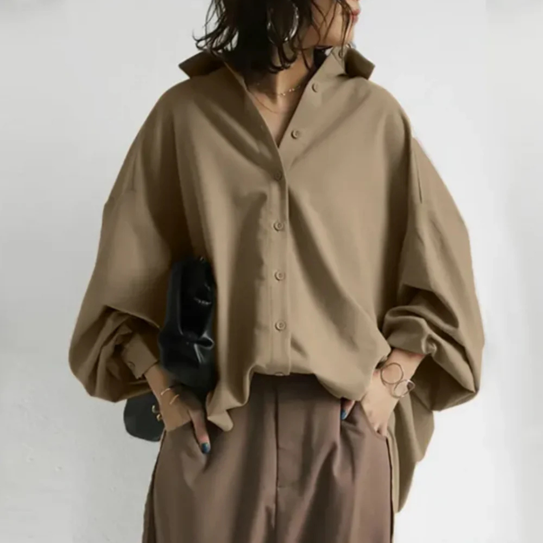 Lyvoria - Oversized Blouse met Knopen voor Dames