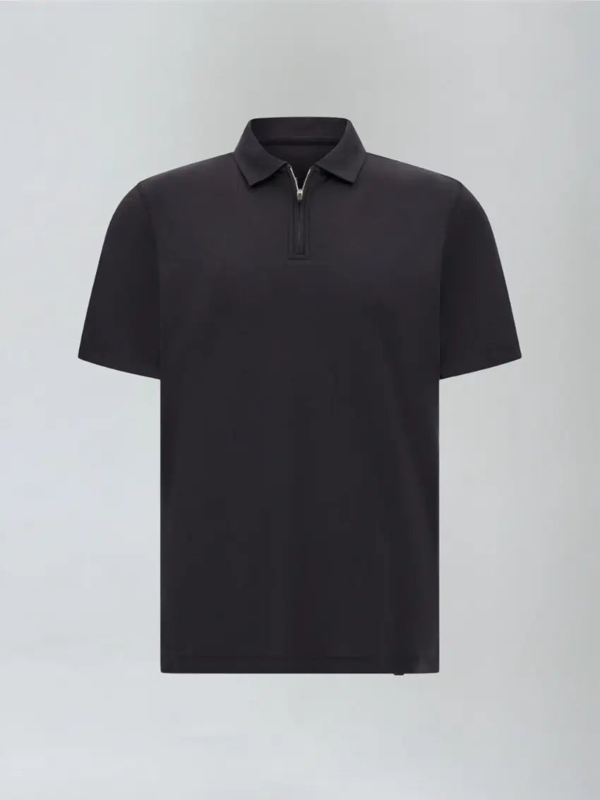 Marcos - Zwarte zomer polo met rits