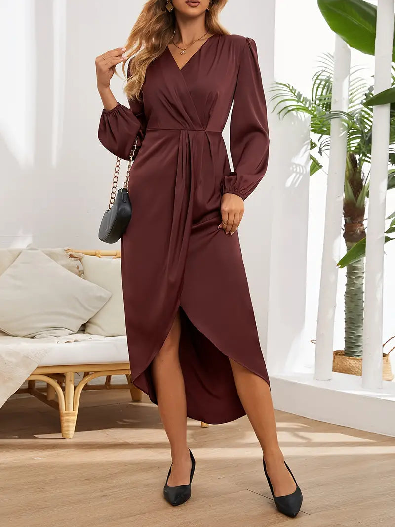 Mariama - Elegant Wrap Midi Dress