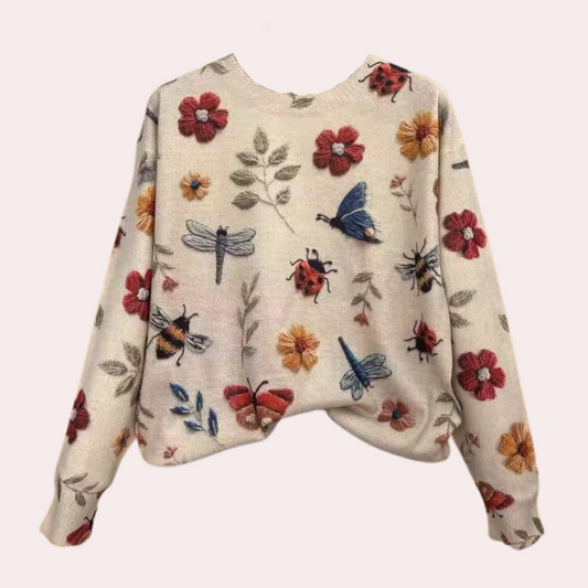 Marjoze – Elegante Trui met Bloemenprint&nbsp;