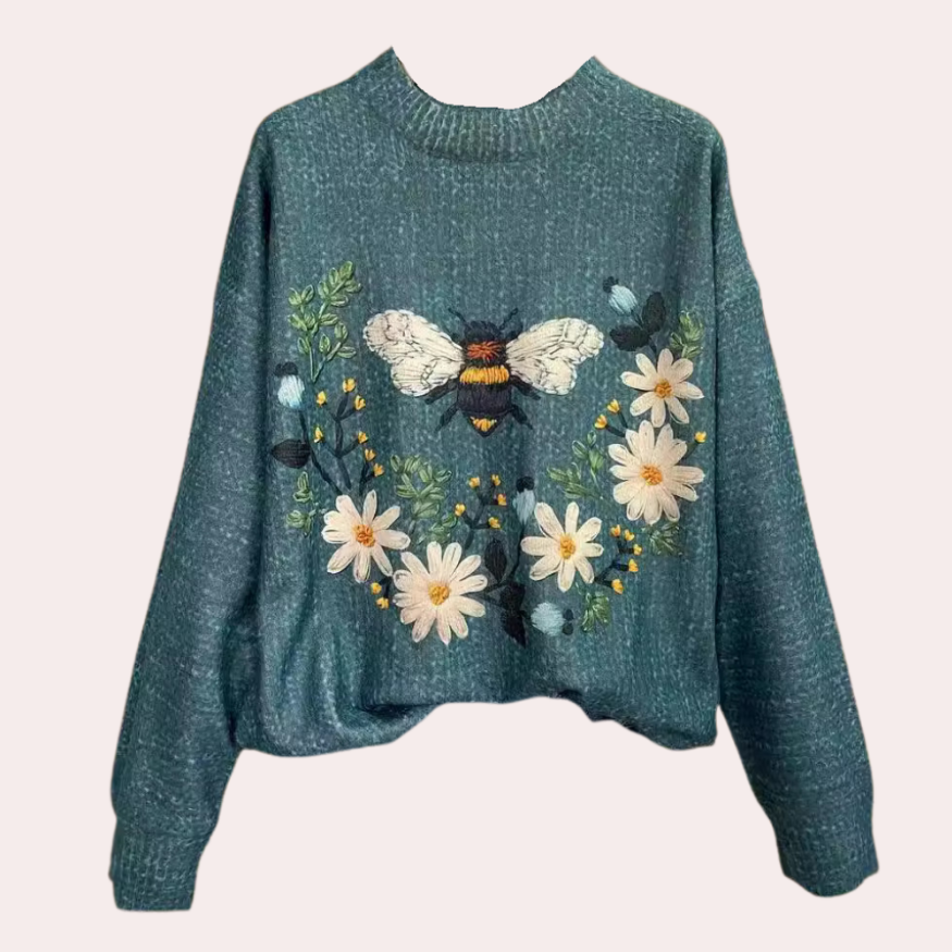 Marjoze – Elegante Trui met Bloemenprint&nbsp;