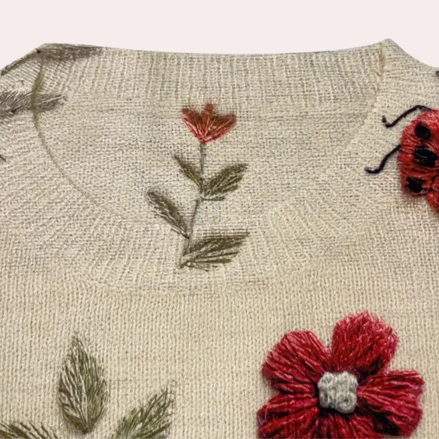 Marjoze – Elegante Trui met Bloemenprint&nbsp;