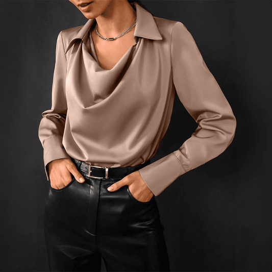Micaela - Satijnen V-Hals Blouse