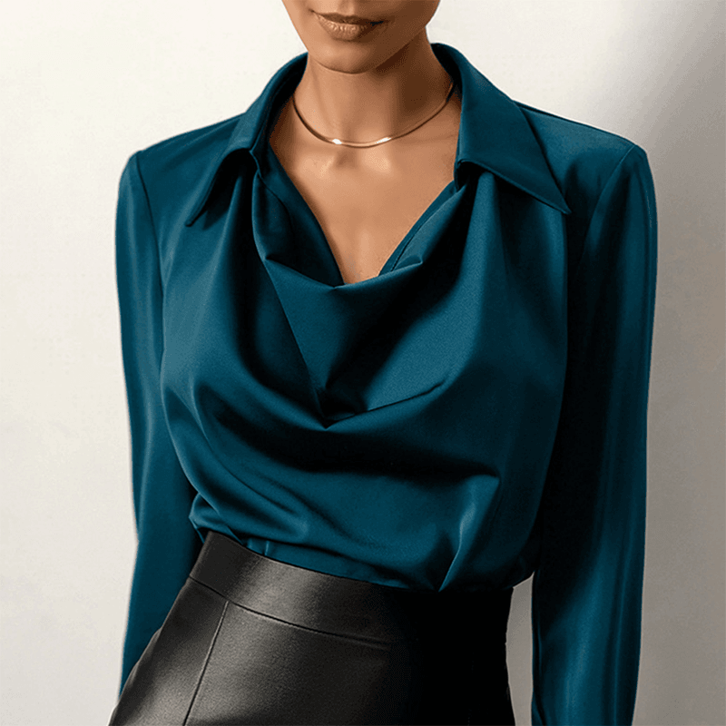 Micaela - Satijnen V-Hals Blouse