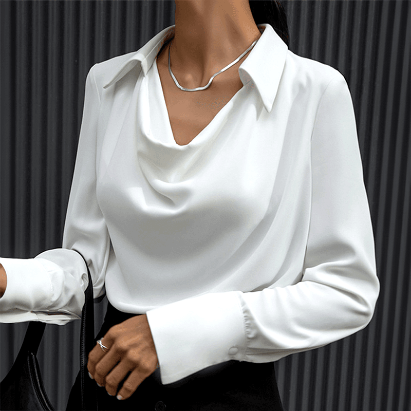 Micaela - Satijnen V-Hals Blouse