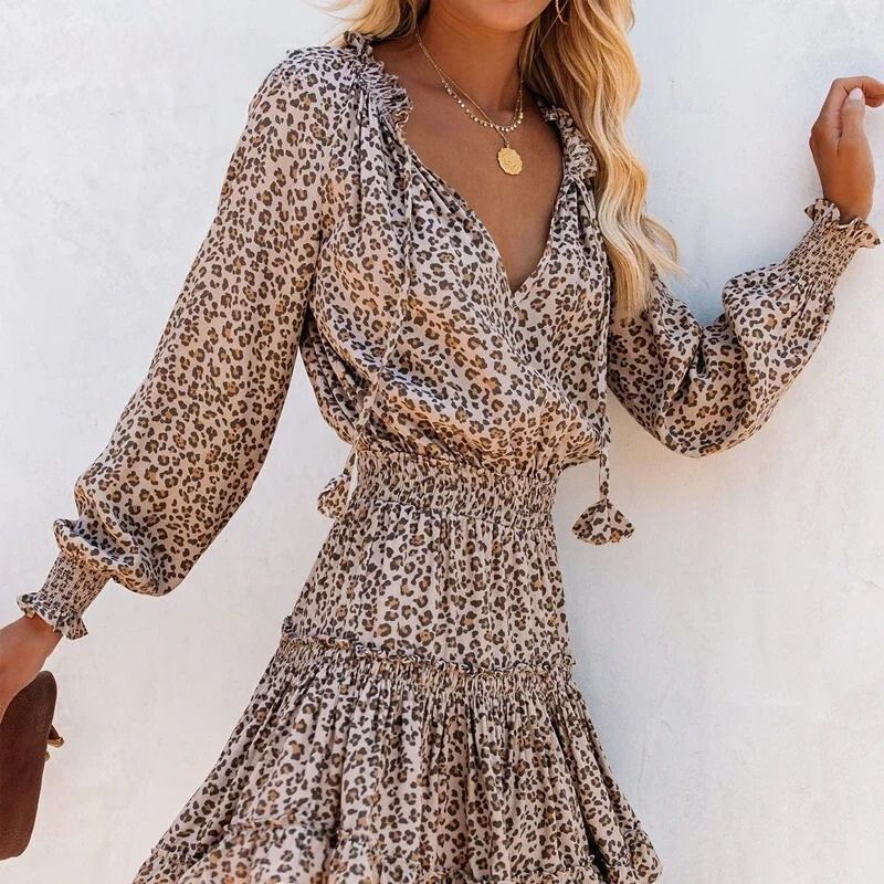 Mimi - Luipaardprint mini-jurk