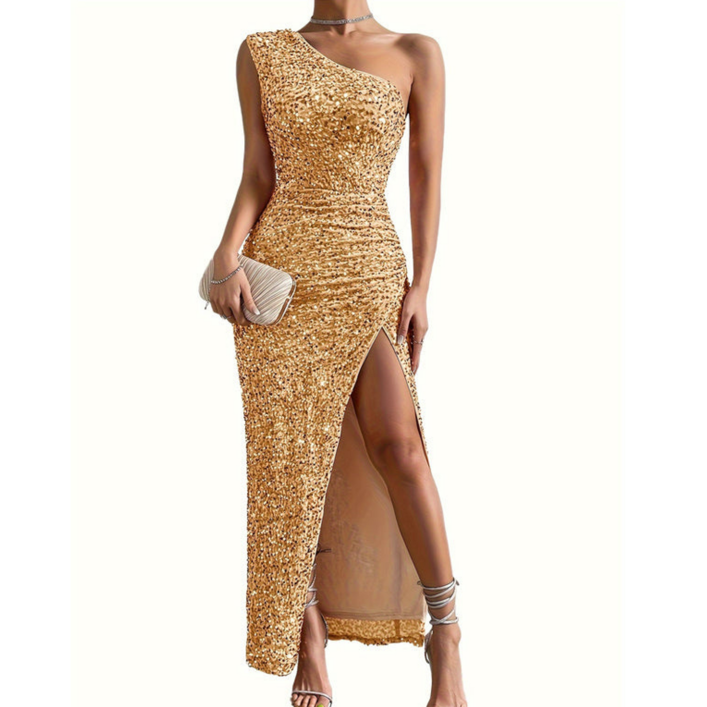 Noa - Glitter Schouderjurk