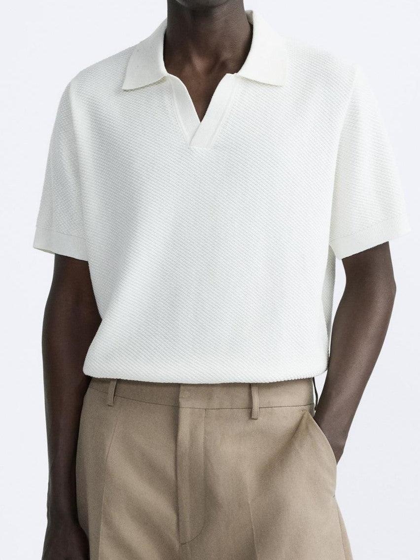 Noeh - Casual Witte stoffen polo