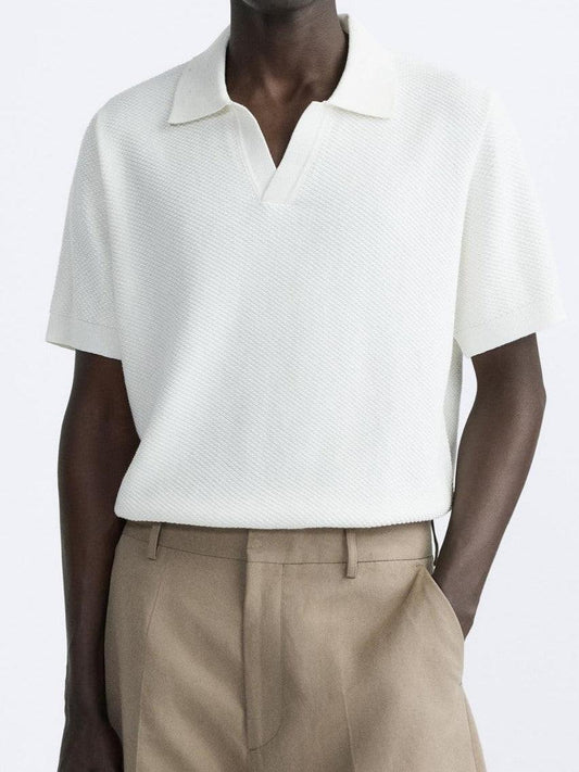 Noeh - Casual Witte stoffen polo