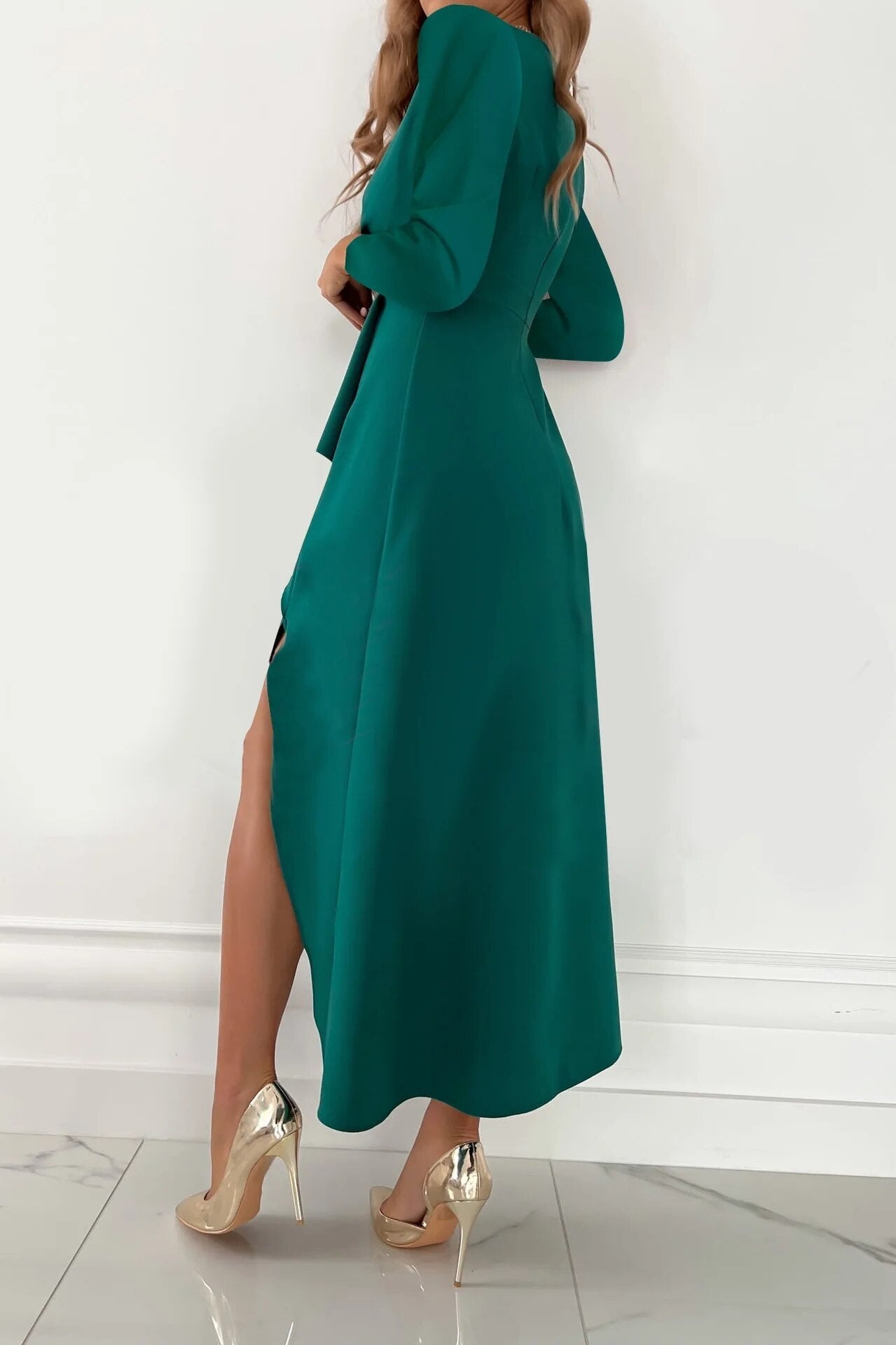 Noore - Midi jurk met lange mouwen