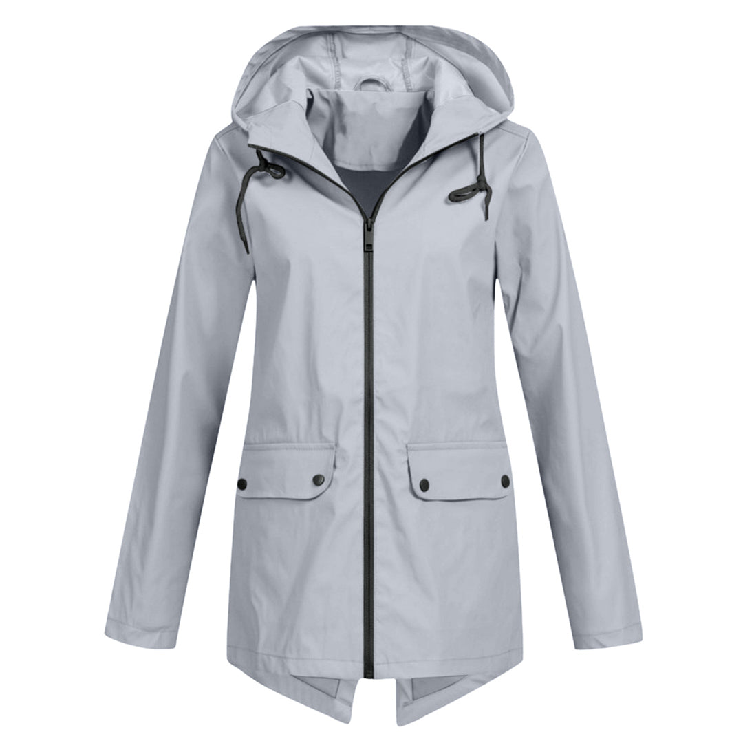 Plien - Lange regenjas met capuchon voor dames