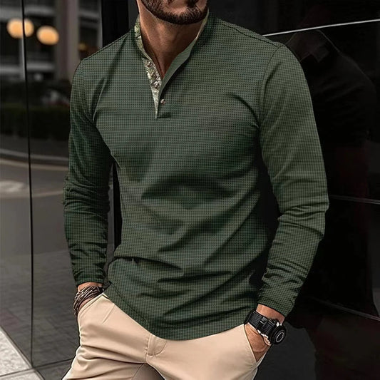 Rhydian - Hugo Longsleeve Polo met Gekleurde Details voor Heren