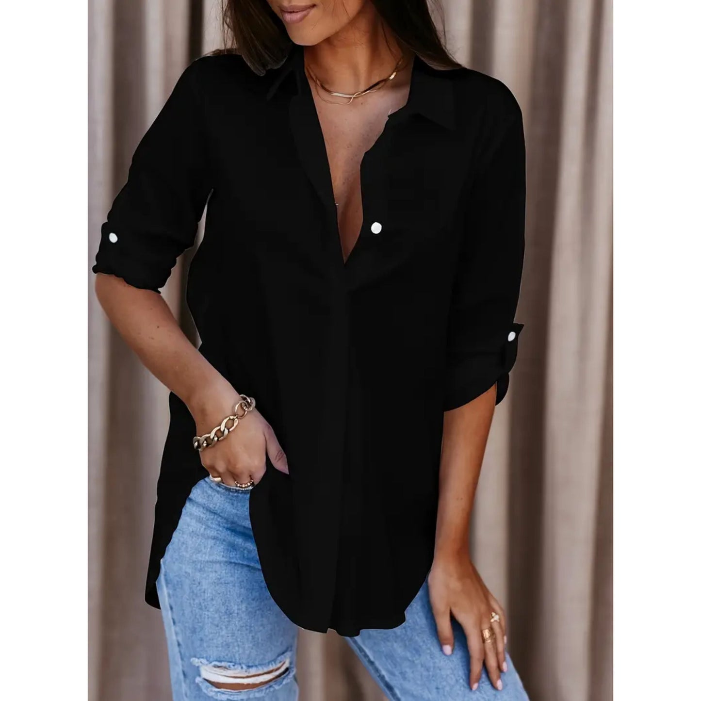 Romy - Elegante Blouse met Lange Mouwen