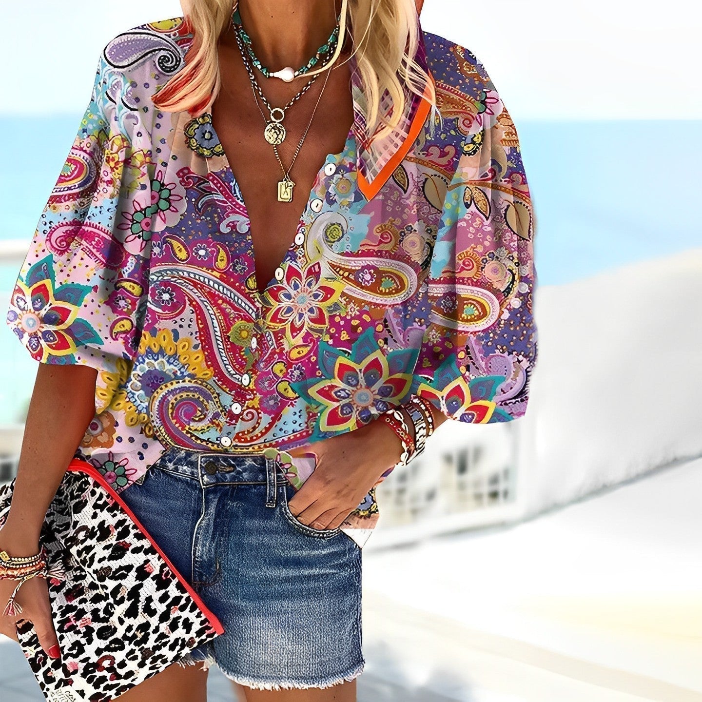 Roshni - Shirt met Mandala Print
