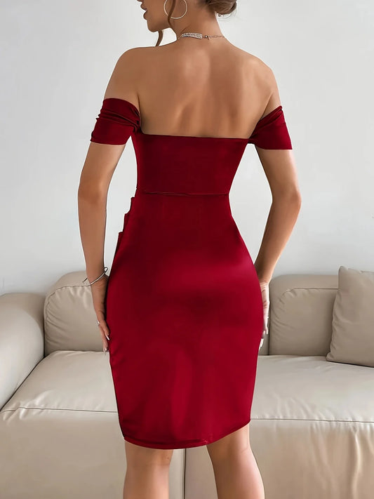 Roudaina - Satijnen Off-Shoulder Jurk