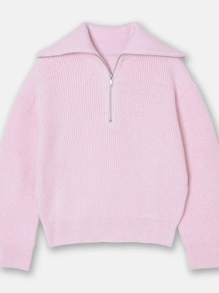 Lavina - gestreepte trui met half-zip