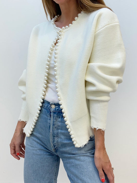 Sanna - Cardigan met Parelmotief voor Dames