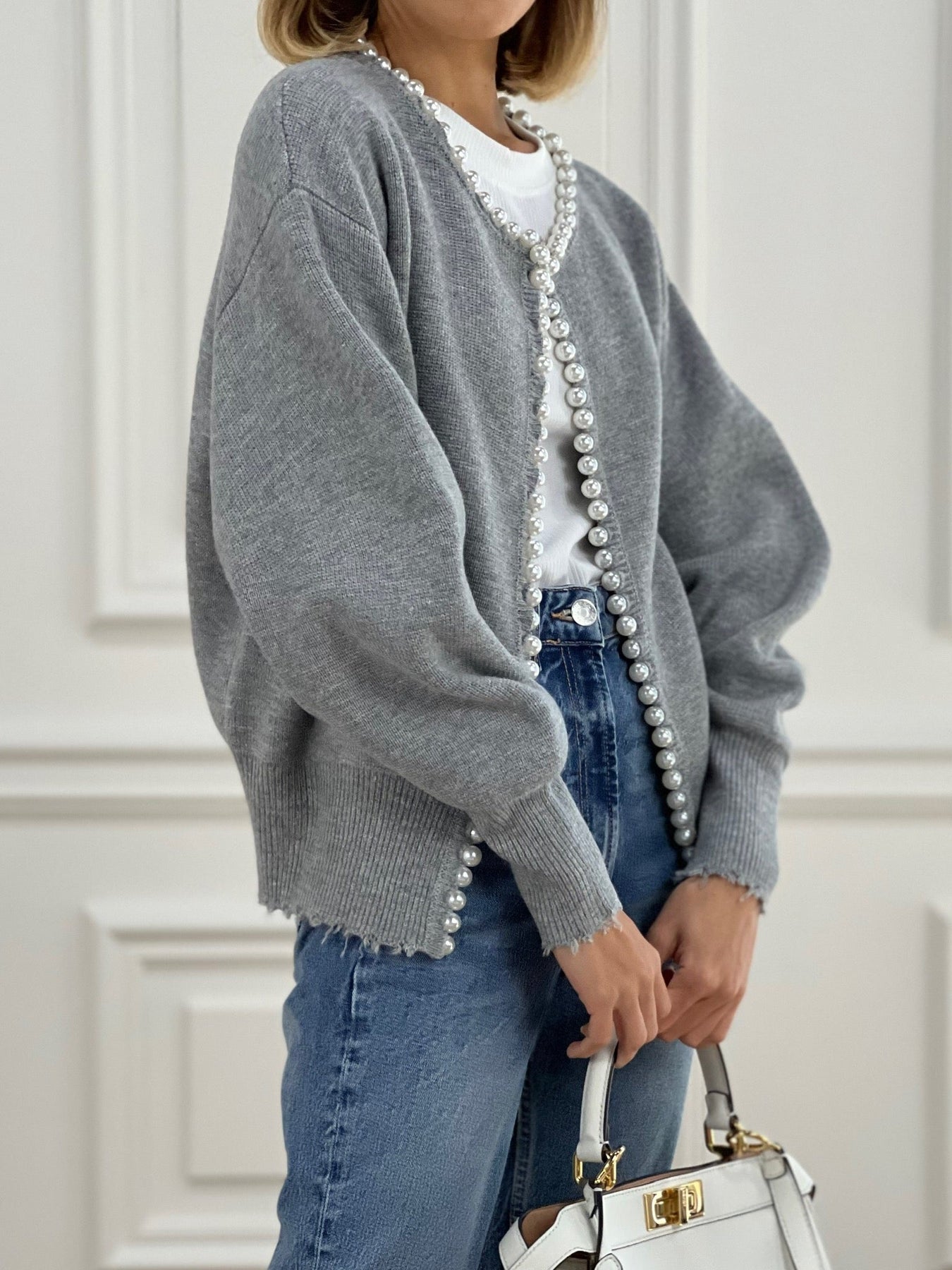 Sanna - Cardigan met Parelmotief voor Dames