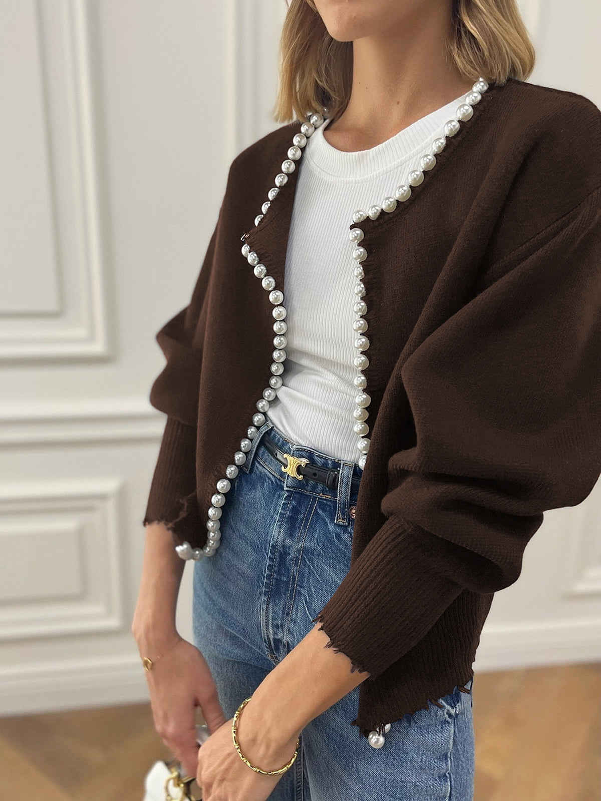 Sanna - Cardigan met Parelmotief voor Dames