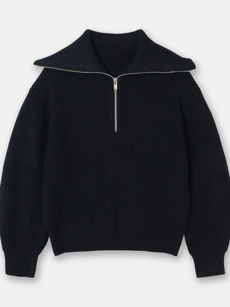 Lavina - gestreepte trui met half-zip