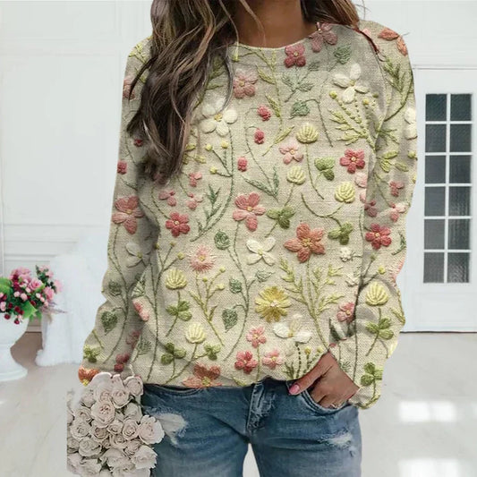 Shaylee - trui met bloemenprint