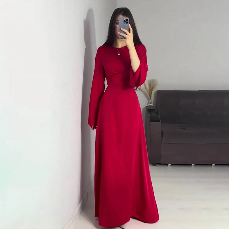 Sienna - Elegante Satijnen Lange Jurk voor Dames