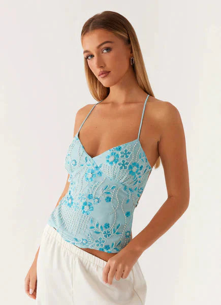 Solivane - Boho Bloemen Cami-Top voor Dames