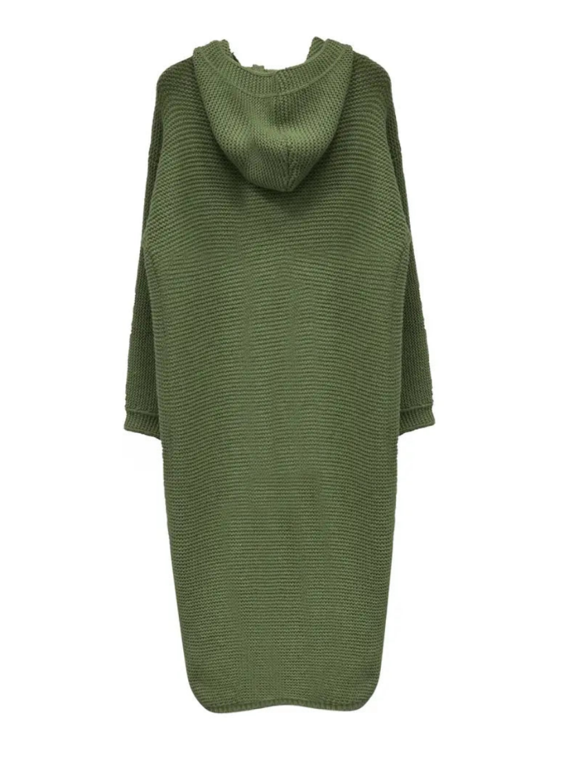 Sophie – Oversized Gebreide Hoodie met Knopen