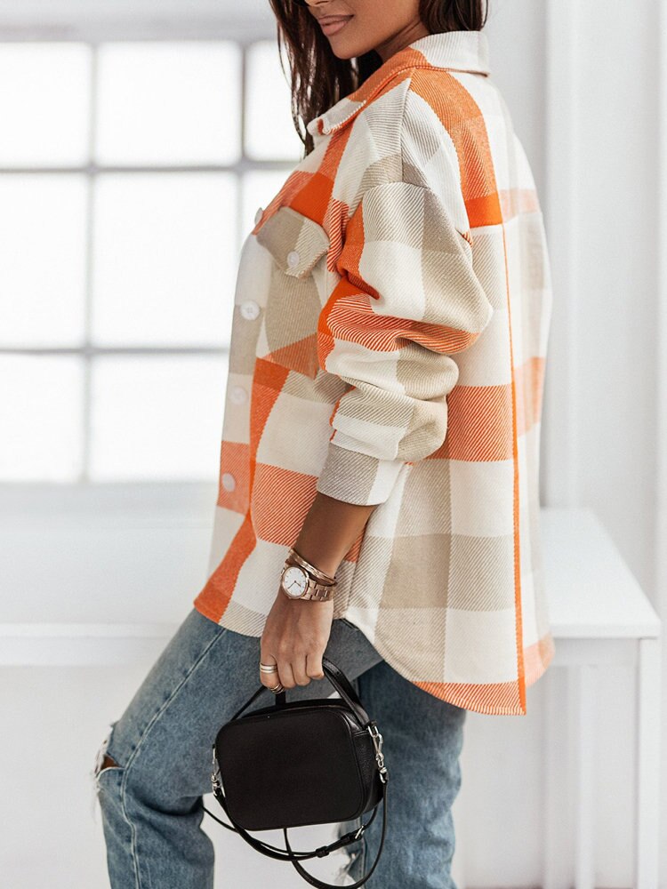 Stine - Oversized Geruite Blouse
